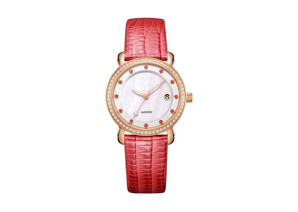 Business Genuine Leather Wrist Watch Women Leather Strap Quartz Sapphire Glass