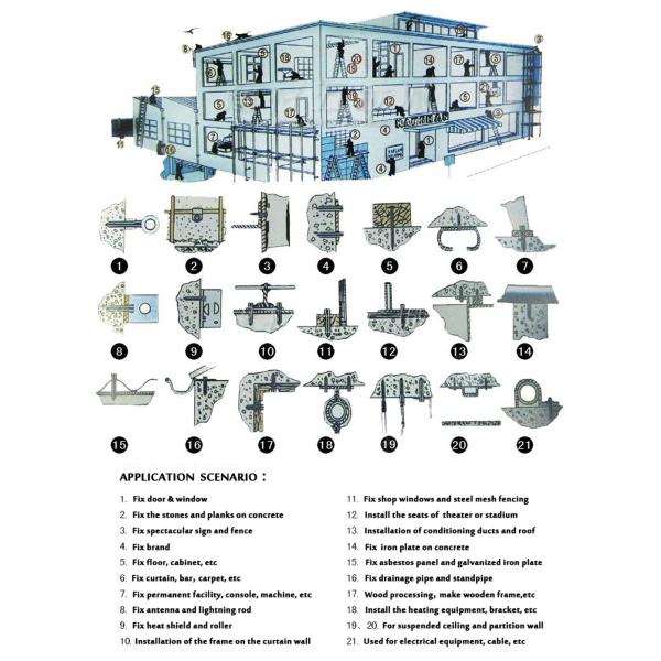 Steel Parts and Accessories Set for Power Actuated Nail Gun Tool