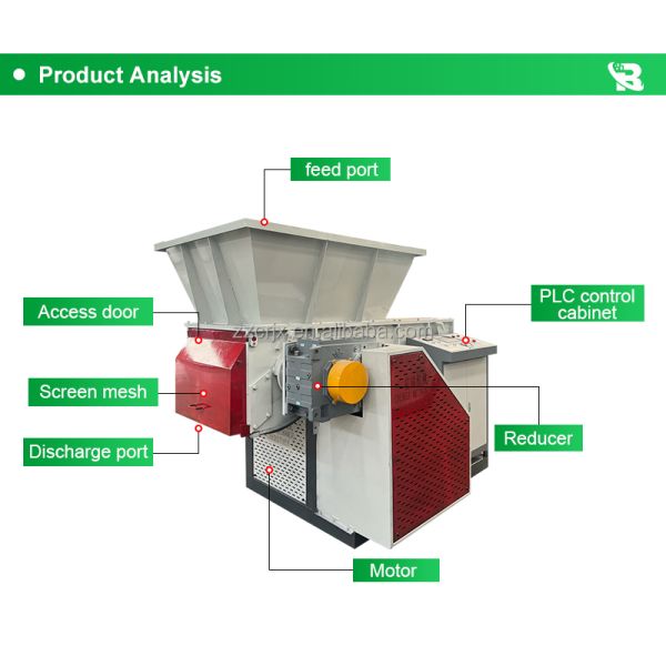 High Torque Single Shaft Shredder Machine for Plastic Pallet Crates ABS PS PVC