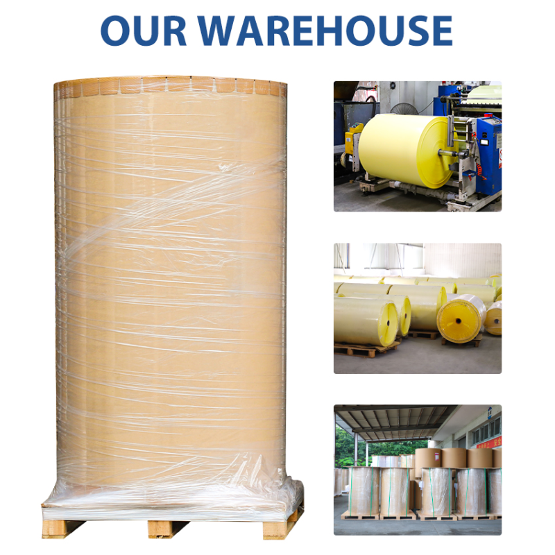 Yellow Jumbo Glassine Roll Silicone Coated Release Paper 40g 58g 60g 70g for Label