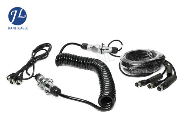 Retractable Spiral Electrical Cord With 7 Pin Female Plug For Trailer Rear View System