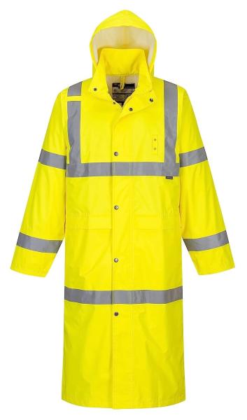 Reflective Raincoat, Classic Raincoat Waterproof Hi Vis Reflective Long Rain Jacket ANSI Class 3 Yellow, 4X-Large
