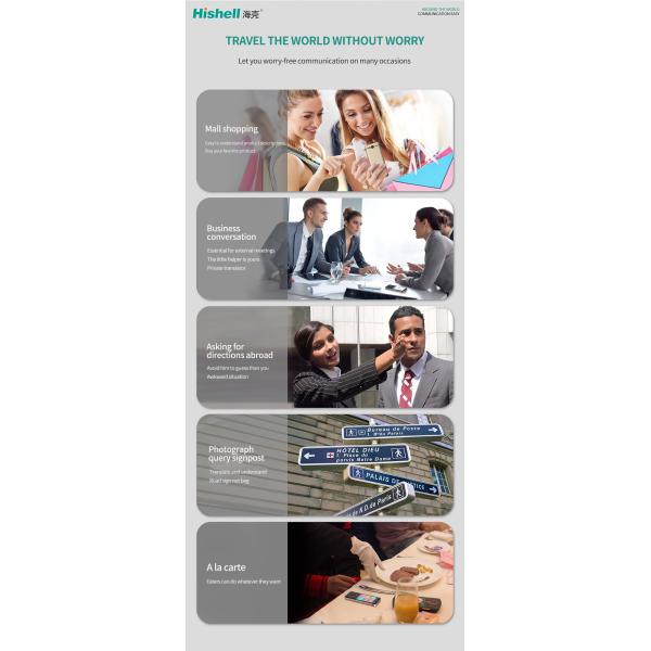 Hishell Multilingual Pocket Voice Translator , WIFI Translation Device For Traveling