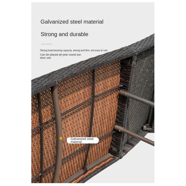 Modern Outdoor Garden Pool Lazy Patio Leisure Chair PE Rattan Twisted Vine Lounge Bed For Sleeping