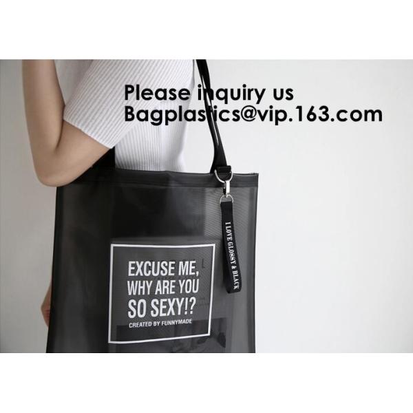 Outdoor Polyester Mesh Beach Tote bag,Mesh Beach Bag Travel Folding Bag Large Tote Storage Bag for Women, bagease, pack