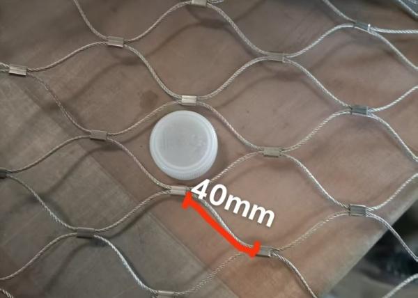 2mm stainless steel cable mesh 40mm For Shopping Mall Safety Fence