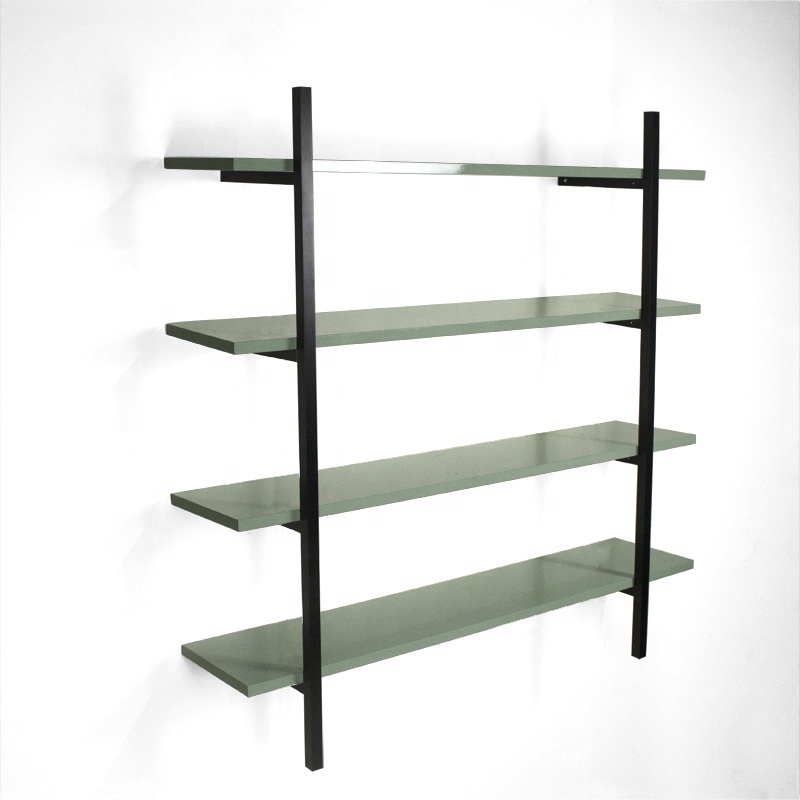New Design Aluminum Metal Wood Wall Shelf Storage Kid Book Shelf for Living Room