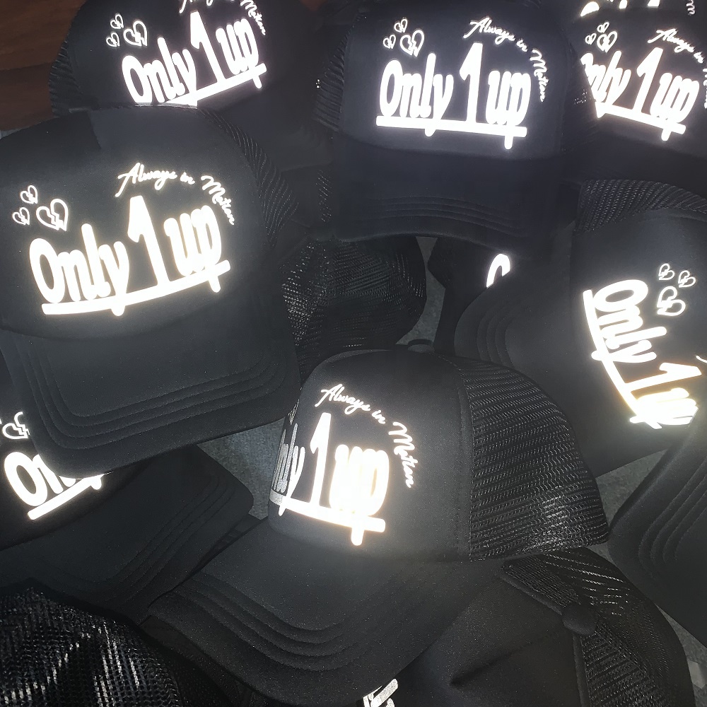 Custom 3M Reflective Trucker Hat Luminous Logo Sublimation Transfer Printing