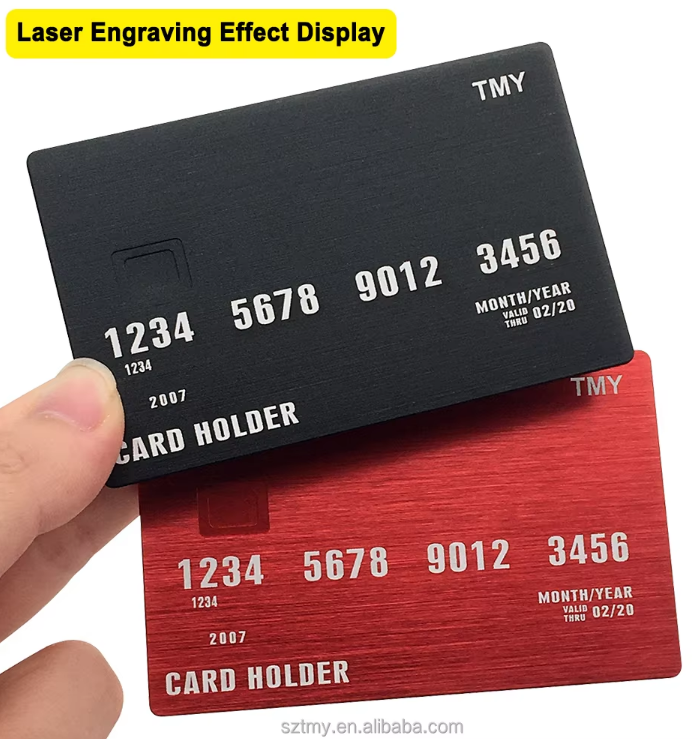 Ready To Ship Anodized DIY Aluminium Brushed Metal Access Control VIP Credit Visa Card For Laser Engraving