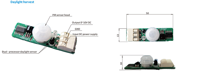 IP20 PIR Control 0-10v Дневной датчик сжатия света