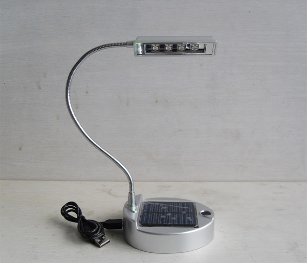 High brightness 650mah Solar reading lamp with USB charge cable 100 * 92 * 260