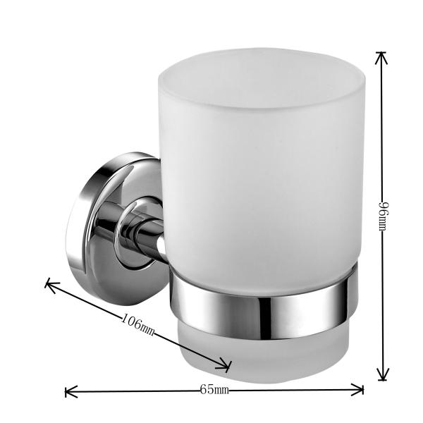 Wall Mounted Bathroom Tumbler Holders Frosted Glass Cup Set For Toothbrushes Toothpaste