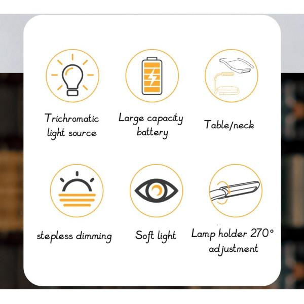 Силика гель АБС висящий на шее читальный свет USB светодиодный читальный лампа для студентов