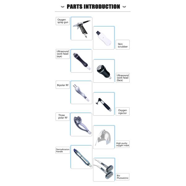11 en 1 máquina facial de la dermoabrasión de la piel para el dispositivo del rejuvenecimiento de la piel del ultrasonido de las cicatrices del acné