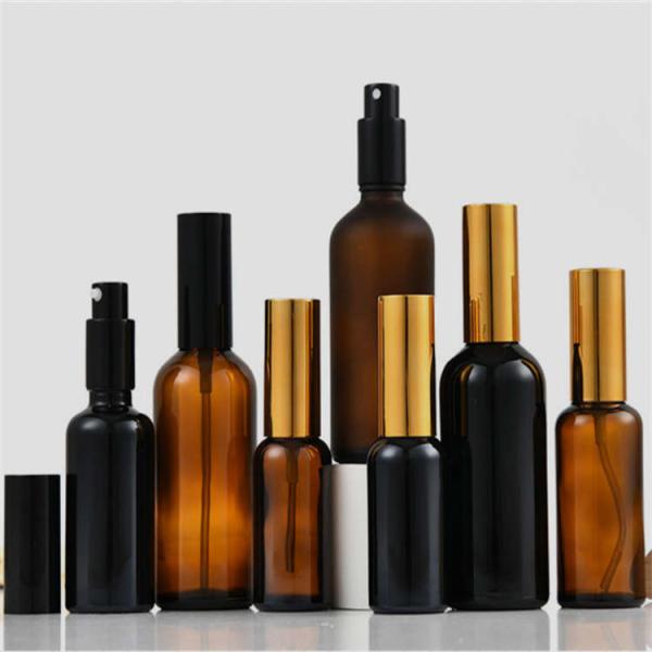 Leakproof Small Brown Amber Glass Spray Bottles Lightweight Fashionable