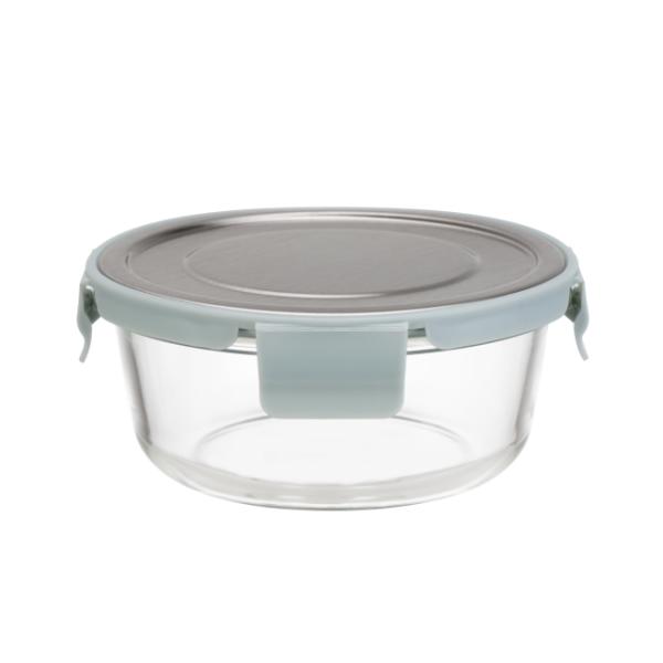 Stylish Dishwasher Microwave Safe Glass Container With 4 Lock Stainless Steel Lid