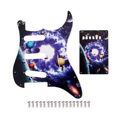 Planet Pattern 11 Holes 3 Ply Scratch Plate Pickguard Back Plate Screws For ST Style Electric Guitars