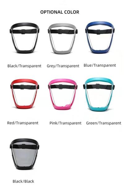 Full Face Integrated HD PC Plastic Face Shield For Cycling Isolation 200g