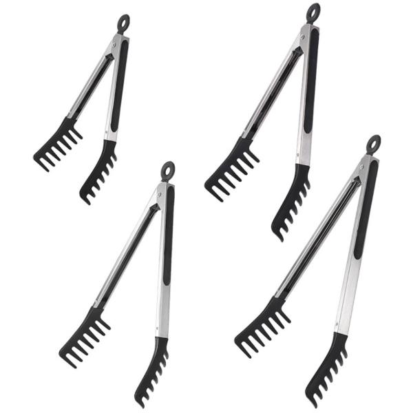 12 Inch Household Stainless Steel Food Clip, Barbecue Clip, Silver High Temperature Resistant Non-Slip Special Clip