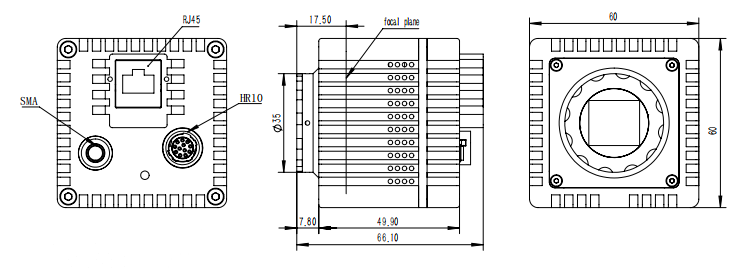 640×512 15μm TEC Cooled SWIR InGaAs Camera 50fps GigE GS-SW640171550-C-G