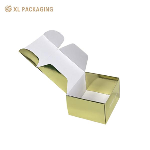 Luxury Gold Cosmetic Corrugated Mailer Boxes, Custom Embossed Hexagon Corrugated Mailers for Beauty Products
