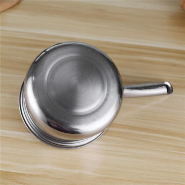 18cm Long handle stainless steel 410 milk pot cooking cookware with glass lid