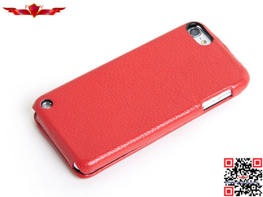 100% Perfect Fit Genuine Leather Flip Cover Case For Ipod Touch 5 High Quality Durable