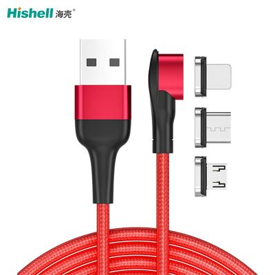 90 carregamento rápido prático de carregamento magnético do cabo de USB do grau 3A