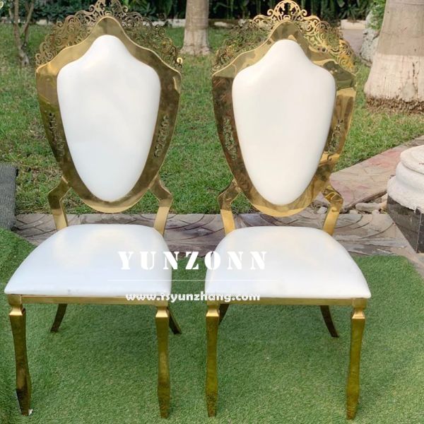 Rental Luxury Dining Chairs Modern Elegant New Gold Wedding Chairs for Wedding Party Events Bride and Groom