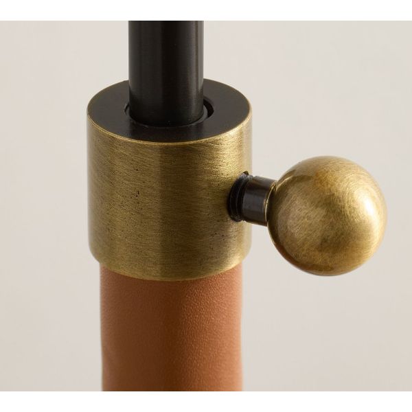 Modern Design Table Lamp with Brass Finish and White Linen Shade for Indoor Living Reading Craft Rooms