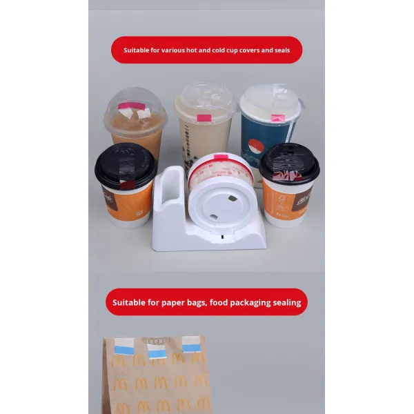 Transparent Easy-Tear Seal Stickers Durable Takeout Packaging Paper for Coffee Tea Baking Cups Milk Tea Shops and Food