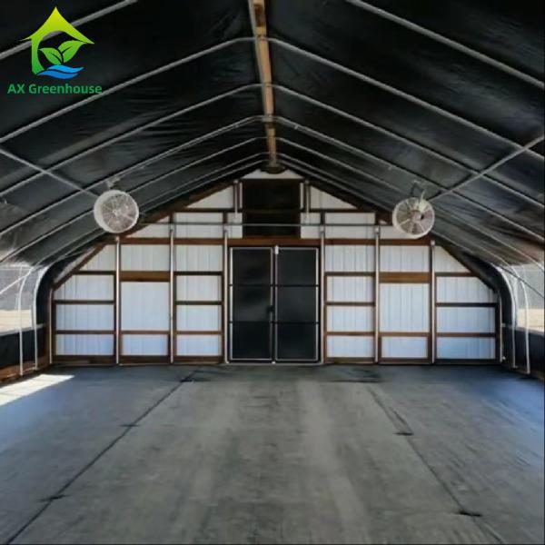 Cultivo de hierbas medicinales apagón automático de invernadero privación de luz para hongos