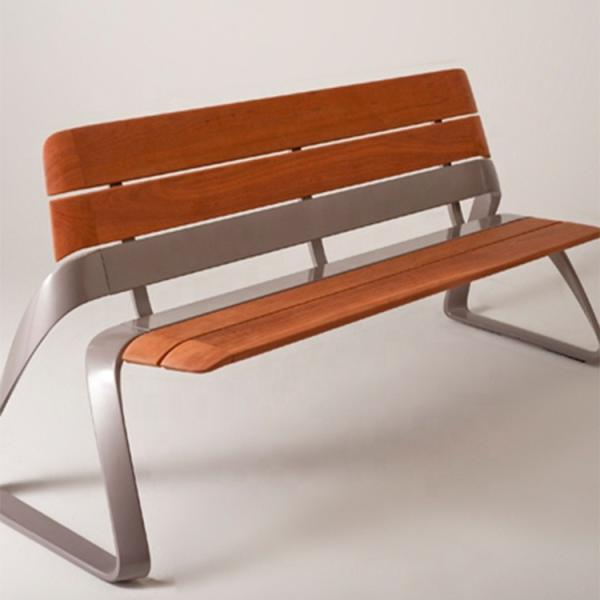 26W Inch Long Backrest Composite Wood Bench