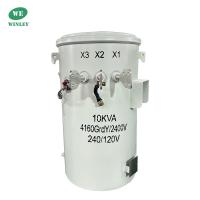 Transformateur à pôle électrique à phase unique de 10 Kva monté à l'huile immergée à 100 Hz 4160V