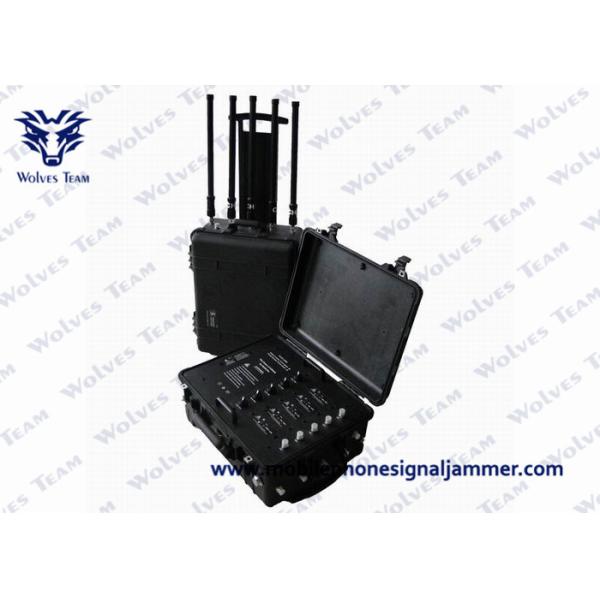 500M High Power Signal Jammer Draw Bar Box 6 Channels With Efficient Frequency Division