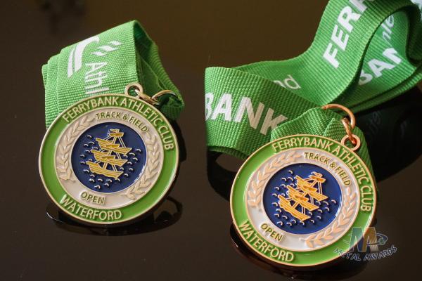 Sailboat Or Rowing Metal Award Medals Die Casting Processing With Soft Enamel Colors