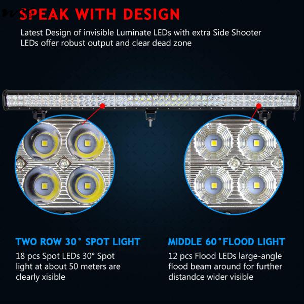 96X3W LED Light Strip Offroad Spotlight Faisceau de projecteur pour camion SUV ATV 4x4 4WD