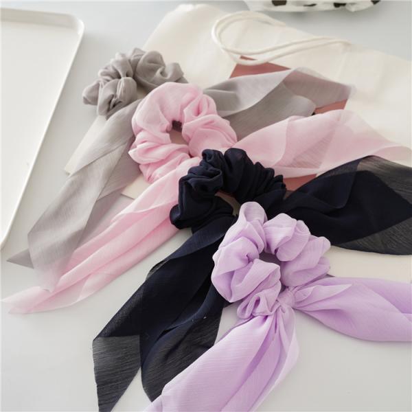 Europe Usa spring summer chiffon thin bow streamer fringed cross-border hot sales women's headwear fabric hair band