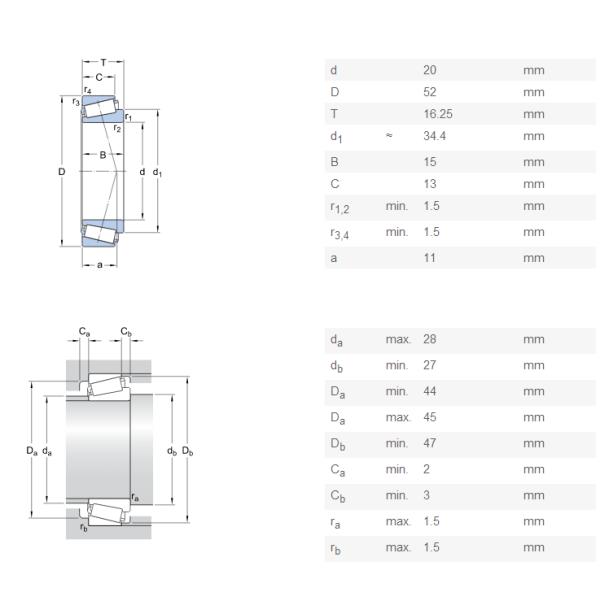 30304 Fag Tapered Roller Bearing / Longboards Precision Roller Bearing 30304
