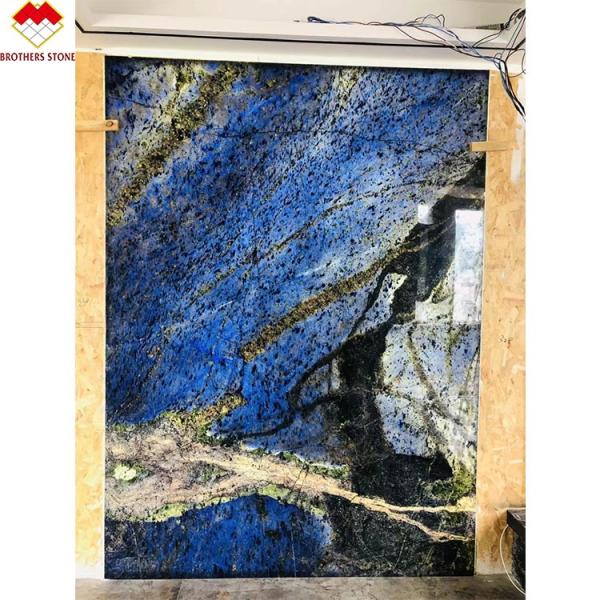 Modern Design Luxury Elegant Brazil Dream Sapphire Blue Stone Backlit Labradorite Blue Granite