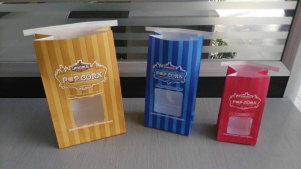 Brown Kraft Paper Bag Withtin Tie And Front Window For Food Packaging And Display