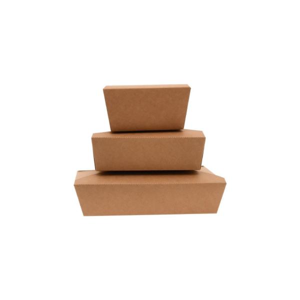 Disposable Takeout Kraft Paper Meal Prep Food Container for Fruit Vegetable Box Lunch