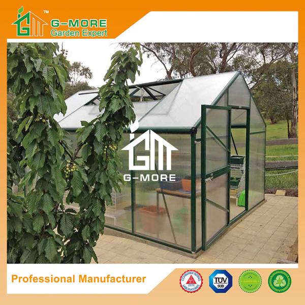 Aluminum Greenhouse-Titan series-406X306X243CM-Green/Black Color-10mm thick PC