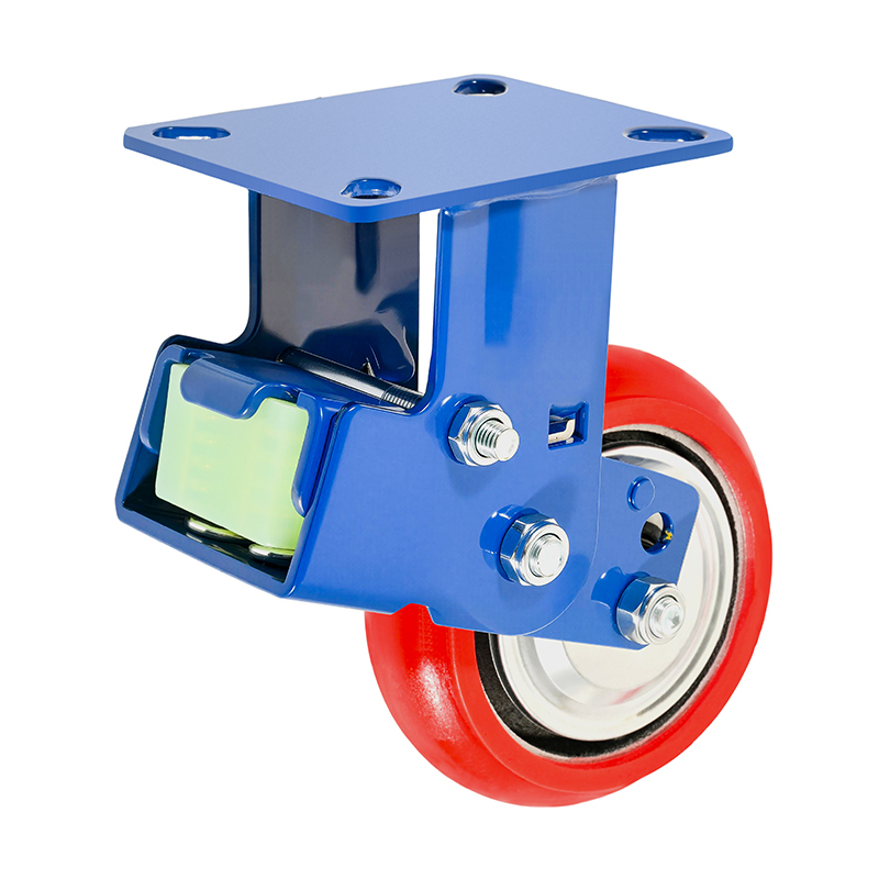 Dual-spring shock-absorbing rigid caster with 6