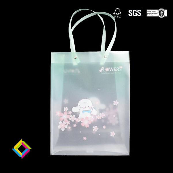 Bolsas de papel personalizadas Janela Rose Bouquet Flor Bolsas de mão Embalagem de presente Com Janela transparente de PVC