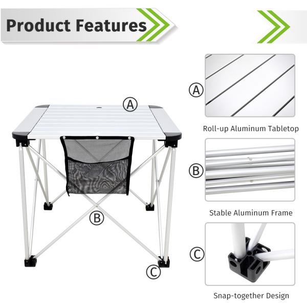 53*46.5cm 6061 Aluminum Foldable Camping Table