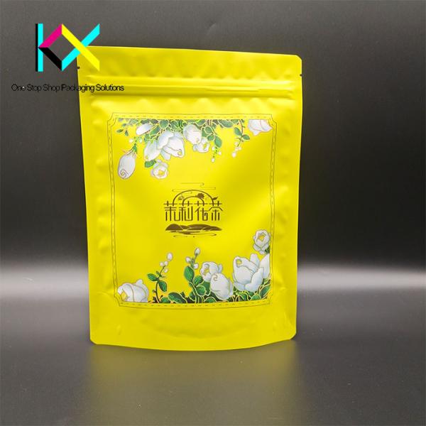 OEM Spot UV Tea Packaging Bags 130um Aluminum Foil Ziplock Stand Up Pouch