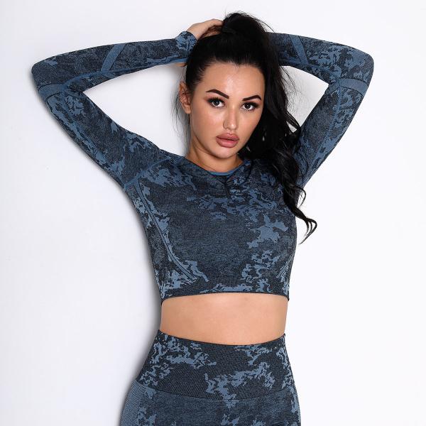 Instagram seamlessly camouflage tight-fitting sweat-absorbing breathable yoga clothes women's running fitness clothes
