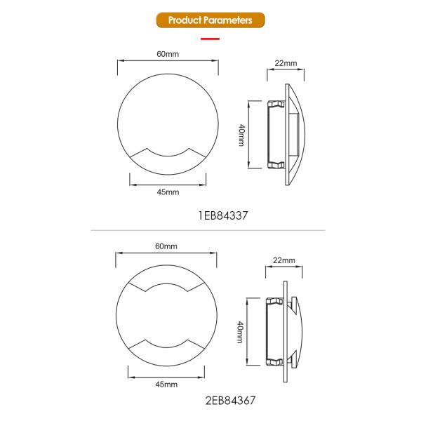 LED In-Ground Sideview Light 1W 3W 12V-24VDC Pure Aluminum 6063# Housing