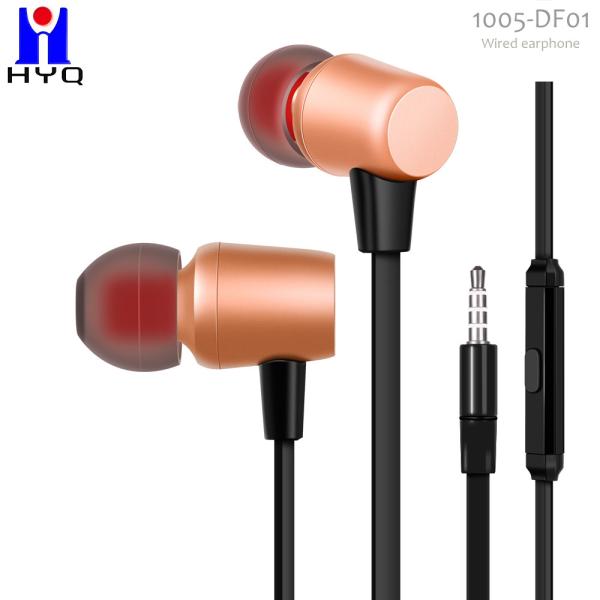 Zinc Alloy 1.2m 3mW Wired Earphones With Mic Noise Cancelling